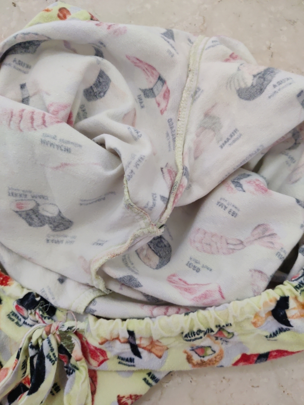 Vintage Y2K Cat's Pajamas Sushi Flannel Pajama Set Buffy Wasabi Small 🍣🍣 - Picture 11 of 16